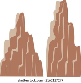 Mountain. Mountain silhouette. Vector flat illustration of a mountain.