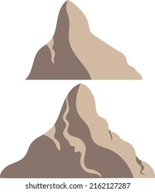 Mountain. Mountain silhouette. Vector flat illustration of a mountain.