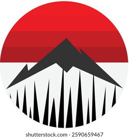 Mountain  silhouette vector icon design illustrator 