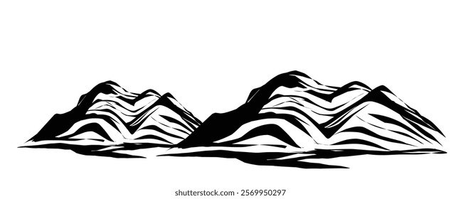 mountain silhouette. Mountain vector. Mountain silhouette - vector icon on white background. Vector illustration.