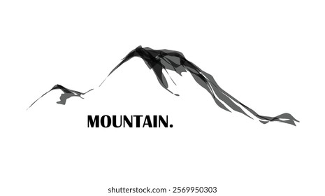 mountain silhouette. Mountain vector. Mountain silhouette - vector icon on white background. Vector illustration.