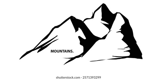 Mountain silhouette. Mountain vector. Mountain silhouette - vector icon on white background. Vector illustration