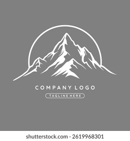 Silhueta de montanha - ícone vetorial. Picos rochosos. Cordilheiras. logotipo da montanha