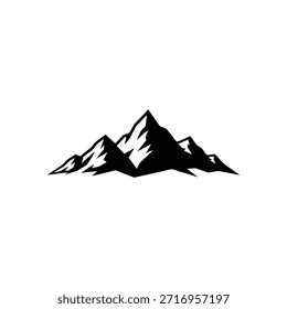 Silhueta de montanha - ícone vetorial. Picos rochosos. Cordilheiras