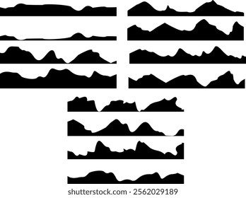 mountain silhouette vector illustration collection hand drawn set	
