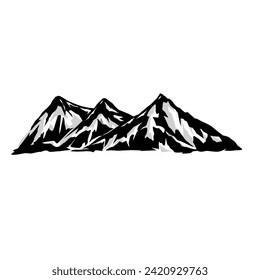 Silueta de ilustración vectorial de montaña 