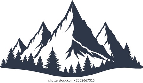 Mountain silhouette Vector illustration on white background