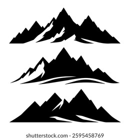 mountain silhouette vector illustration on white background