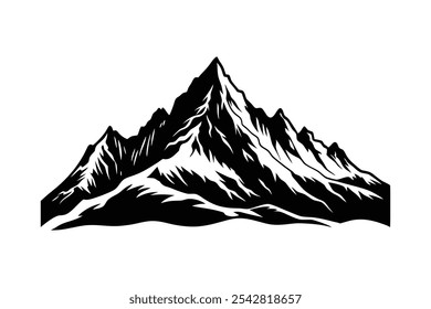 Mountain Silhouette Vector Illustration - Scenic Nature Art for Print, Web and Design Projects