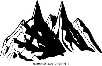 Mountain silhouette. Vector illustration. Mountain tops. Logo.