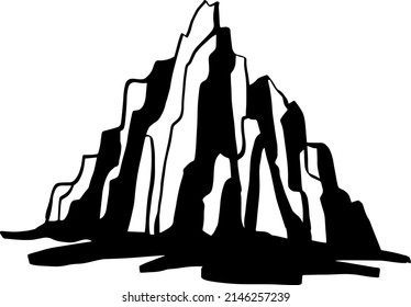 Silhouette de montaña. Ilustración vectorial. Techos de montaña. Logotipo.