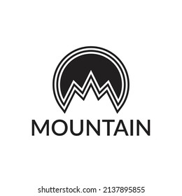 mountain silhouette vector logo design