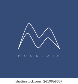 Mountain silhouette - vector logo. Mountains ranges. Black and white mountain logo