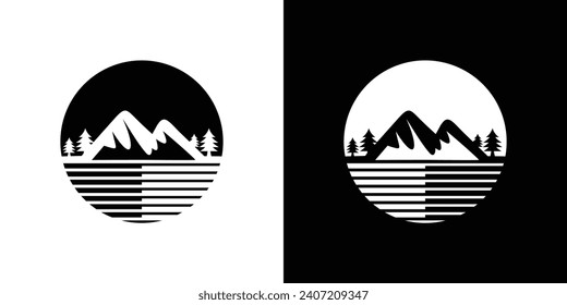mountain silhouette vector logo template