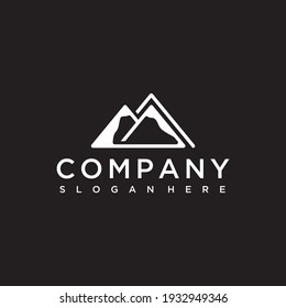 mountain silhouette vector outline logo design
