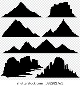 Mountain silhouette vector skyline panoramic view