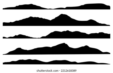Mountain silhouettes icons. Vector illustration isolated on white background