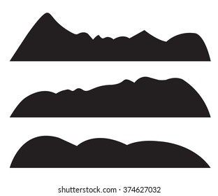 Mountain Silhouettes on white background