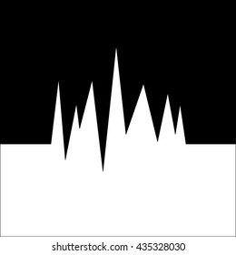 Mountain silhouettes on the white background. Vector illustration.