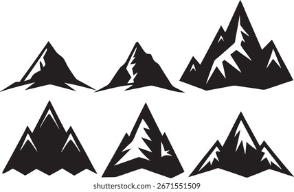 Mountain Silhouetten Set Mountains Logo Symbol 