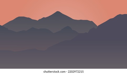 Mountain silhouettes. Silhouette of mountains