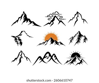 Mountain Silhouettes Vector Collection - Nature Landscape Set