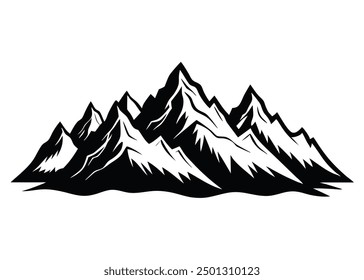 mountain silhouettes white background Vector