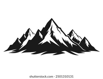 mountain silhouettes white background Vector