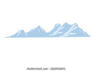 mountain silhouettes.Background border of rocky mountains.Vector illustration on the transparent background.