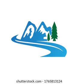 Mountain simple design icon vector template 