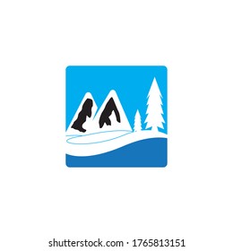 Mountain simple design icon vector template 