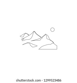 mountain. simple flat vector icon illustration. outline line symbol - editable stroke