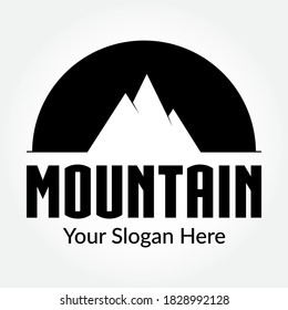 Mountain simple icon vector logo design minimalist