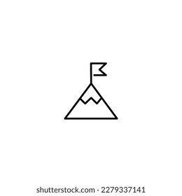 Mountain Simple line icon. Stroke pictogram. Isolated vector illustration on a white background. Premium quality symbol. Vector sign for mobile applications and websites.