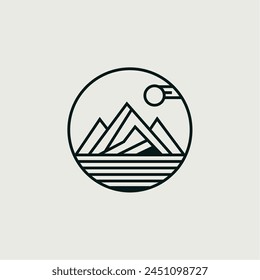 
Mountain simple line icon. Stroke pictogram. Premium quality symbol.