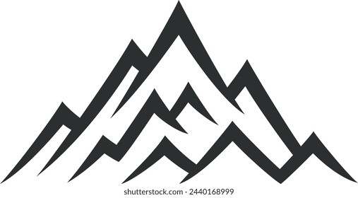 Mountain simple logo. Black outdoor nature symbol