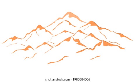 mountain sinai path road landscape isolated perspective outline vector illustration