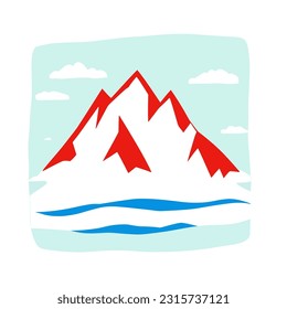 ilustración plana vectorial de esbozo de montaña