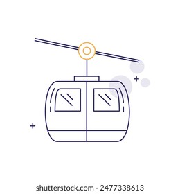 Mountain Ski Resort, Winter Sports, Skiing, Snowboarding, Mountain Resort, Ski Lift, Snowy Slopes, Winter Vacation, Ski Lodge, Alpine Resort Vector Icon Design