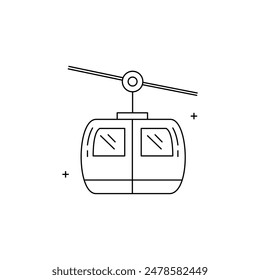 Bergskigebiet, Wintersport, Skifahren, Snowboarden, Berggebiet, Skilift, Schneehänge, Winterurlaub, Skihütte, Berggebiet Vektorgrafik Icon Design