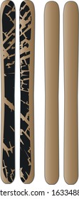 mountain ski and stick vector illustration isolated on white background