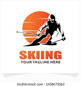 Mountain Skiing Logo Design Template Stock Vector (Royalty Free) 1458675062