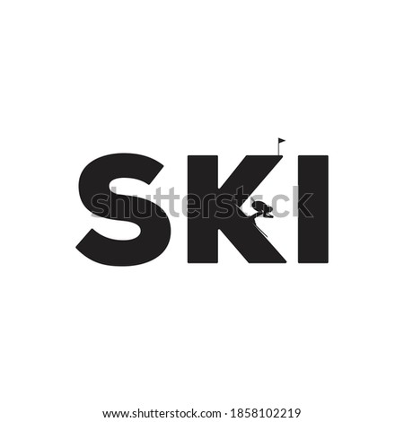 Mountain Skiing Logo Design Template