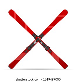 Mountain skis on a white background. Vector illustration.