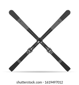 Mountain skis on a white background. Vector illustration.