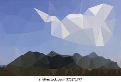 Mountain with sky background pattern geometry