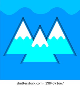 mountain and sky blue logo design