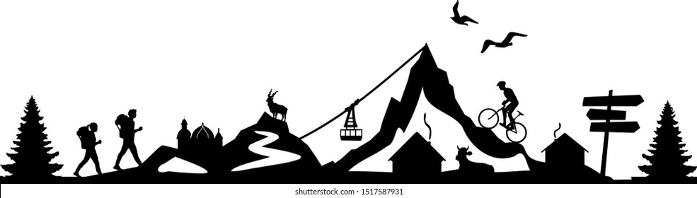 Mountain Skyline Landscape Nature Vector Silhouette