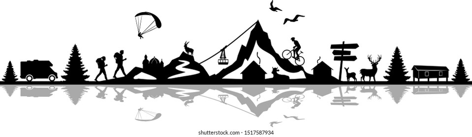 Mountain Skyline Landscape Nature Vector Silhouette