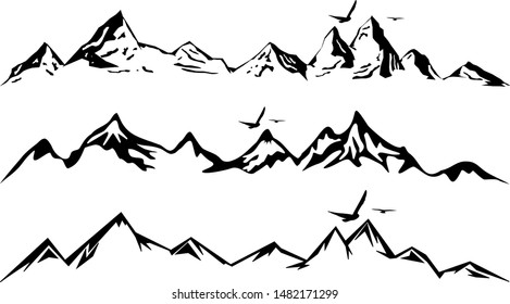 Mountain Skyline Landscape Vector Silhouette